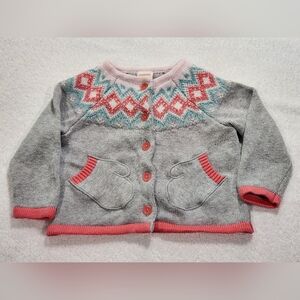 Gymboree Gray Cardigan with Fair Isle Pattern